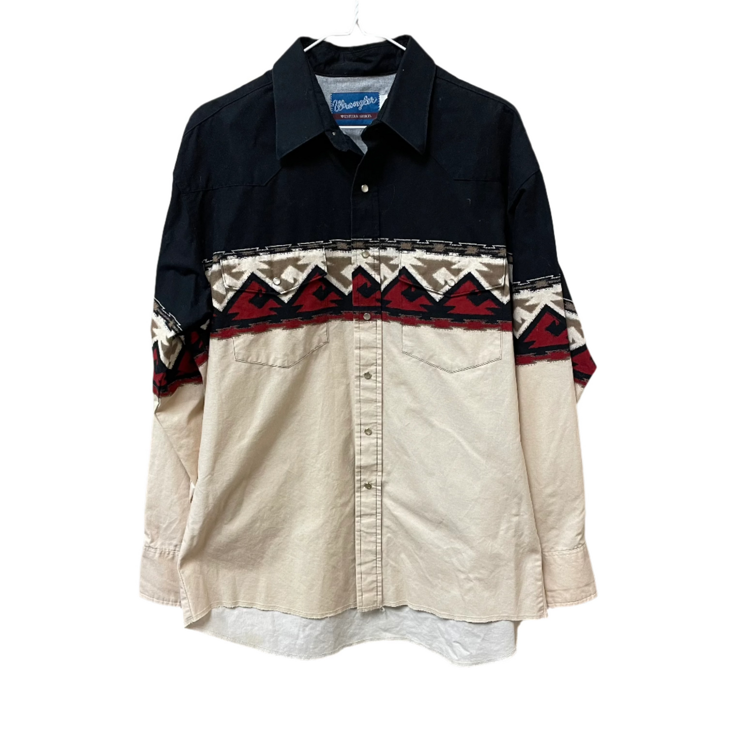 Vintage Wrangler Aztec Western Pearlsnap L