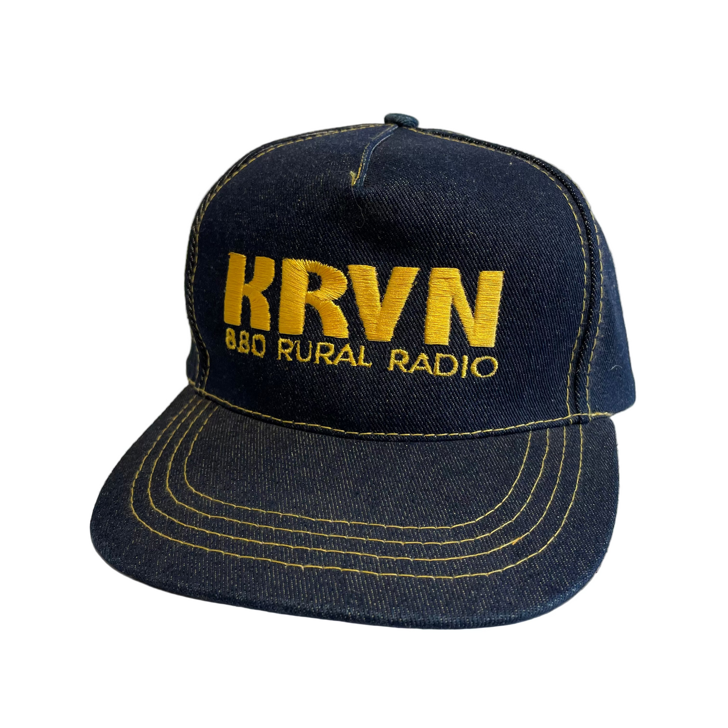 Vintage KRVN 880 Rural Radio Denim Snapback Hat