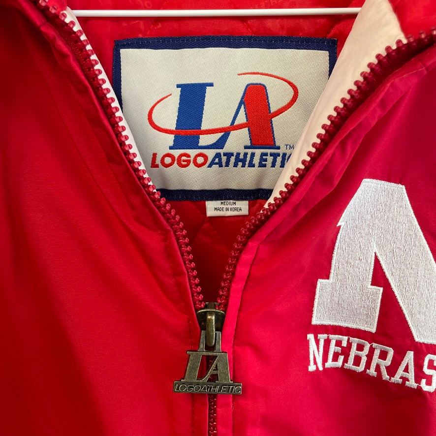 Vintage Nebraska Huskers Logo Athletic Puffer Jacket M