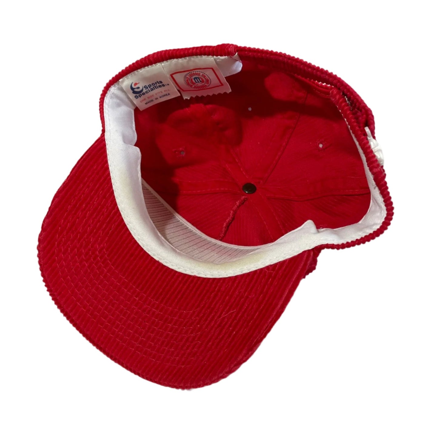 Vintage Nebraska Huskers Sports Specialties Script Corduroy Zipback Hat