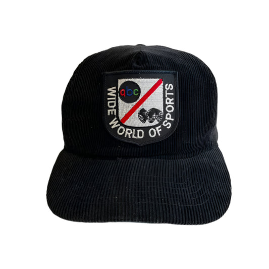 Vintage ABC Wide World of Sports Television Corduroy Snapback Hat