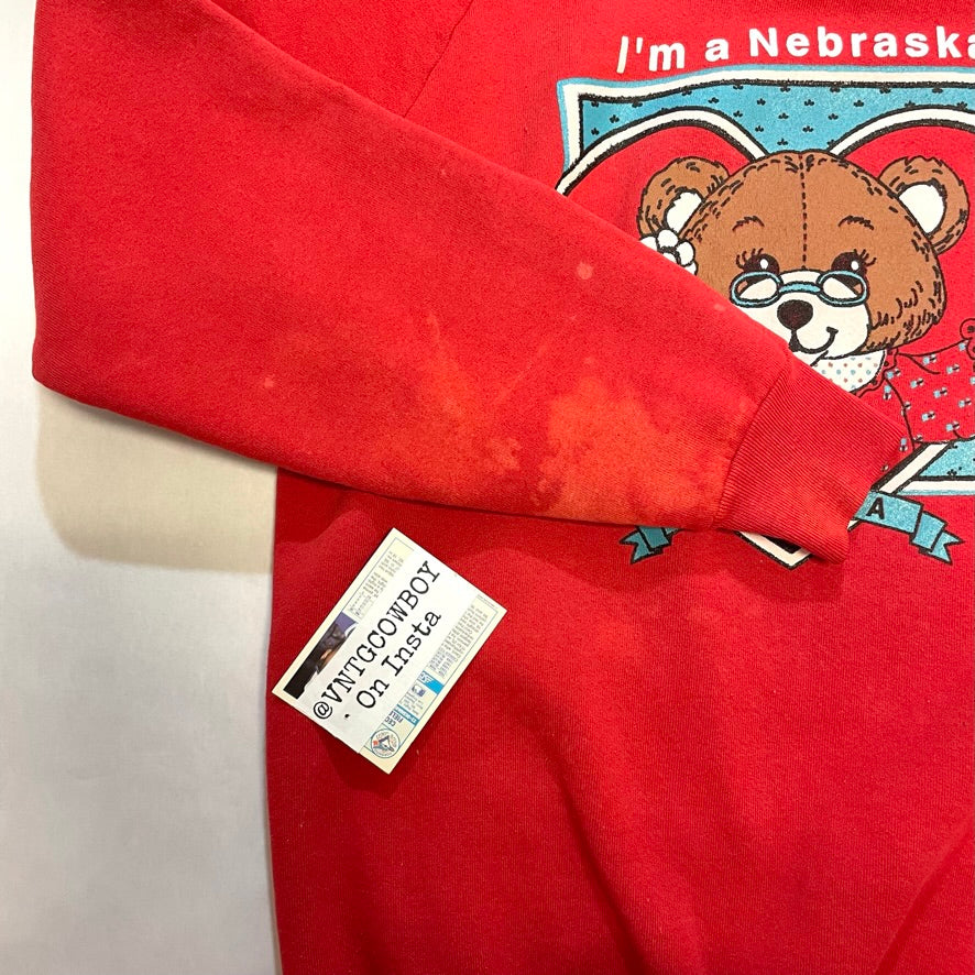 Vintage Nebraska Huskers Fruit of The Loom Crewneck L