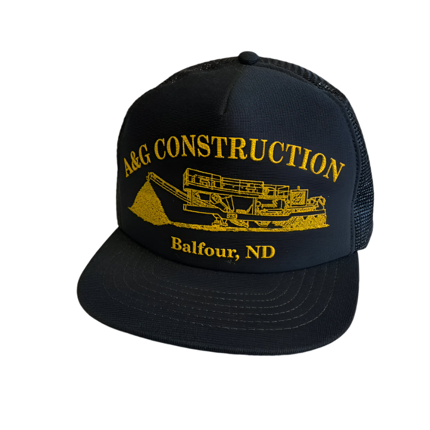 Vintage A&G Contruction Balfour, ND Snapback Trucker Hat