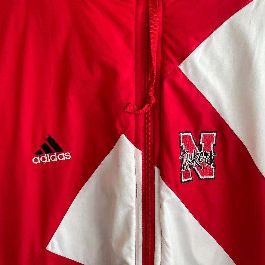 Vintage Nebraska Huskers Puffer Jacket Adidas XL