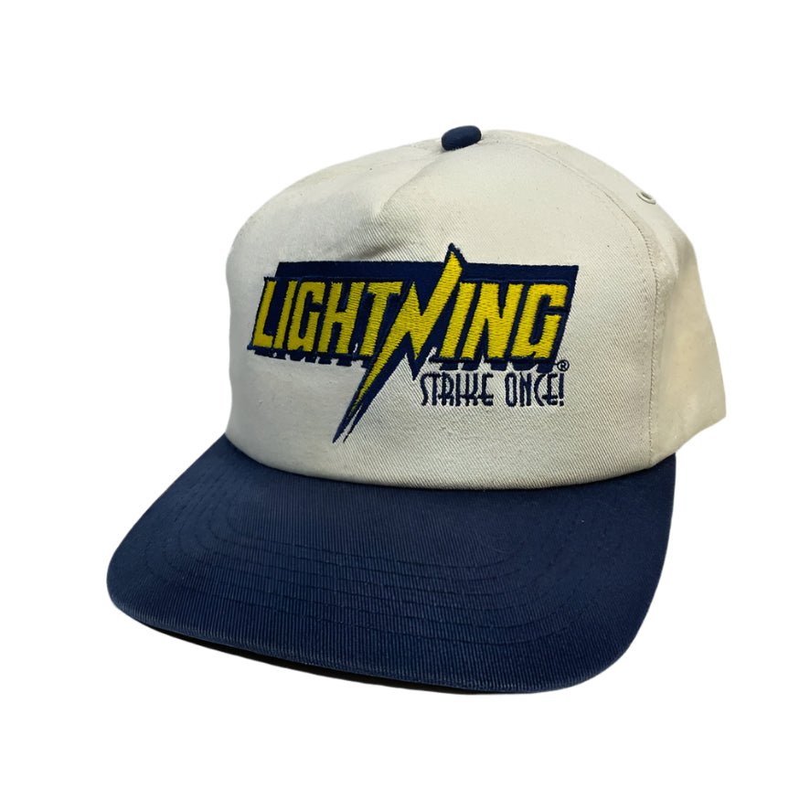 Vintage Lightning Strike Once IMI Corn Snapback Hat