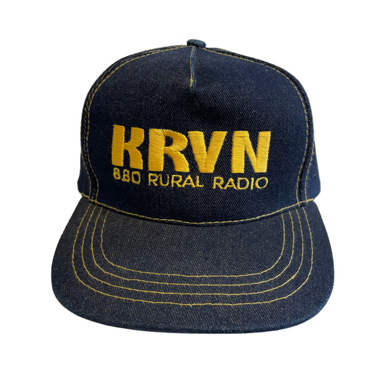Vintage KRVN 880 Rural Radio Denim Snapback Hat