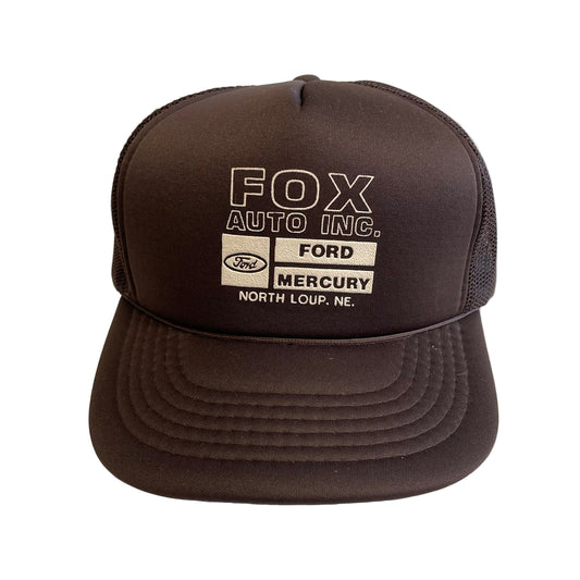 Vintage Fox Auto Inc Ford North Loup Nebraska Snapback Trucker Hat