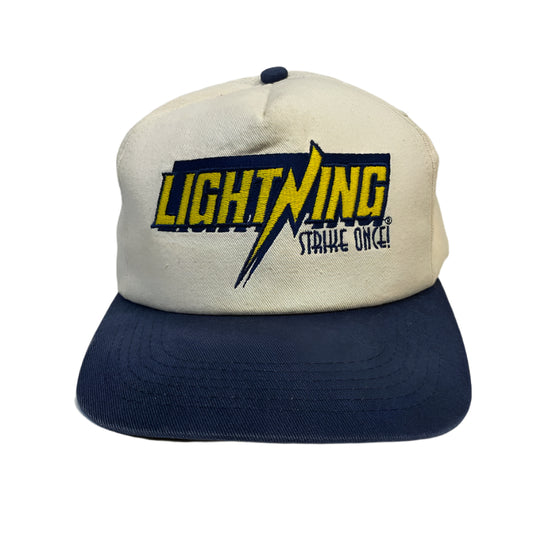 Vintage Lightning Strike Once IMI Corn Snapback Hat