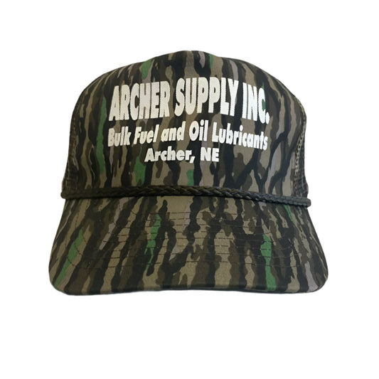 Vintage Archer Supply Inc. Bulk Fuel and Oil Lubricants Nebraska Camo Snapback Hat
