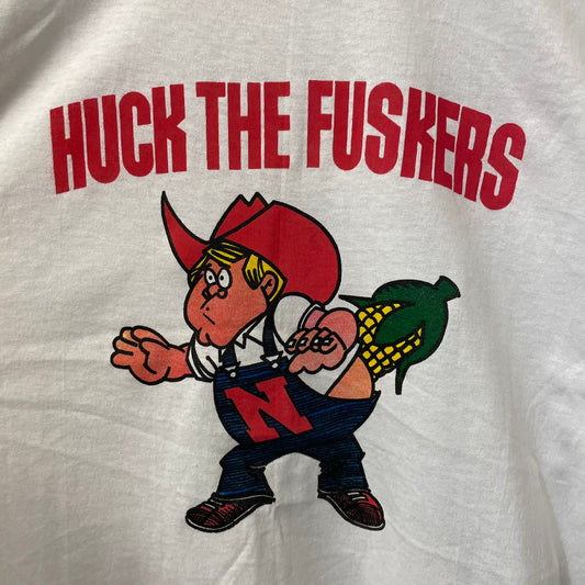 Vintage 'HUCK THE FUSCKERS' Nebraska Huskers Shirt L