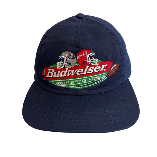 Vintage Budweiser Official Beer of Football Strapback Hat