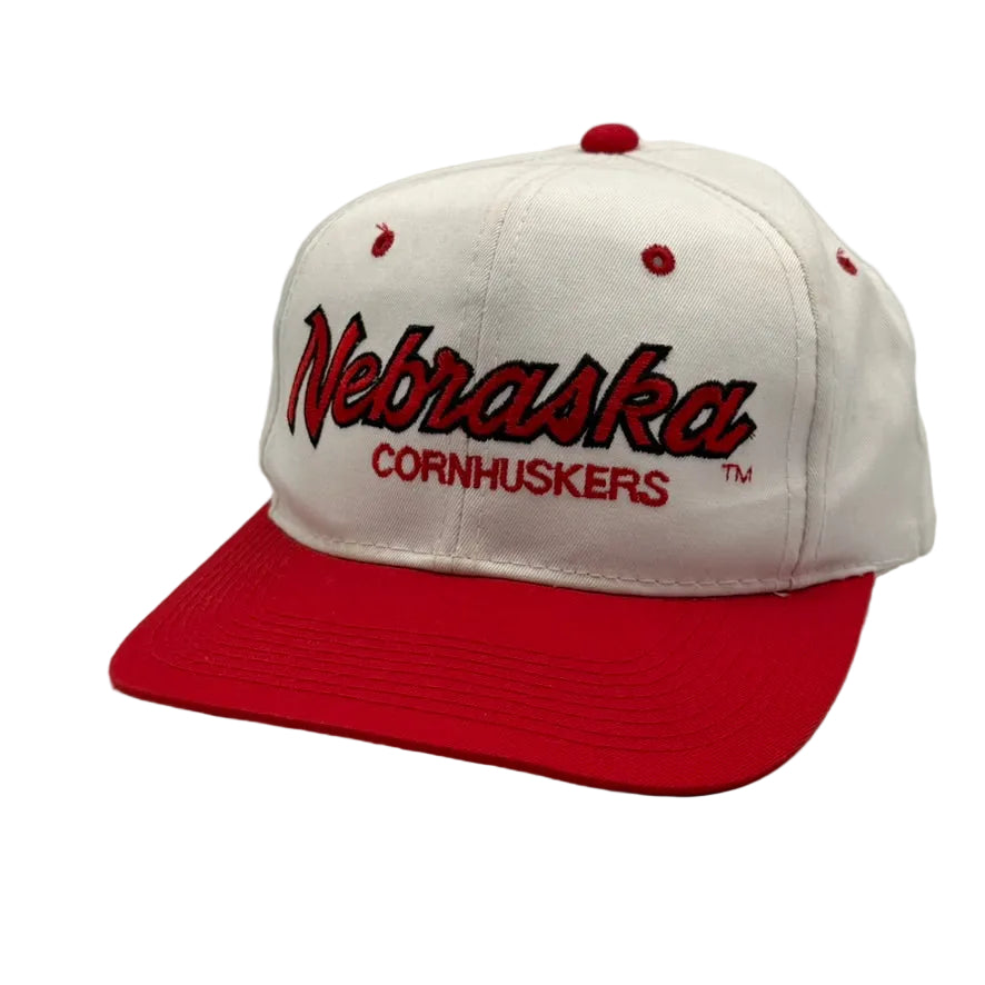 Vintage Nebraska Huskers Script Snapback Hat