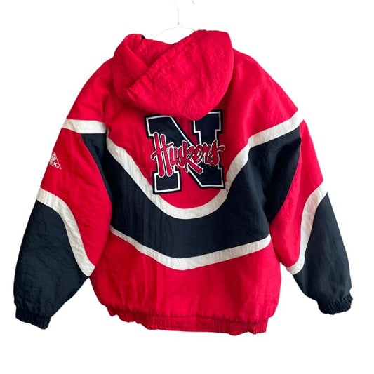 Vintage Nebraska Huskers Puffer Jacket APEX ONE XL