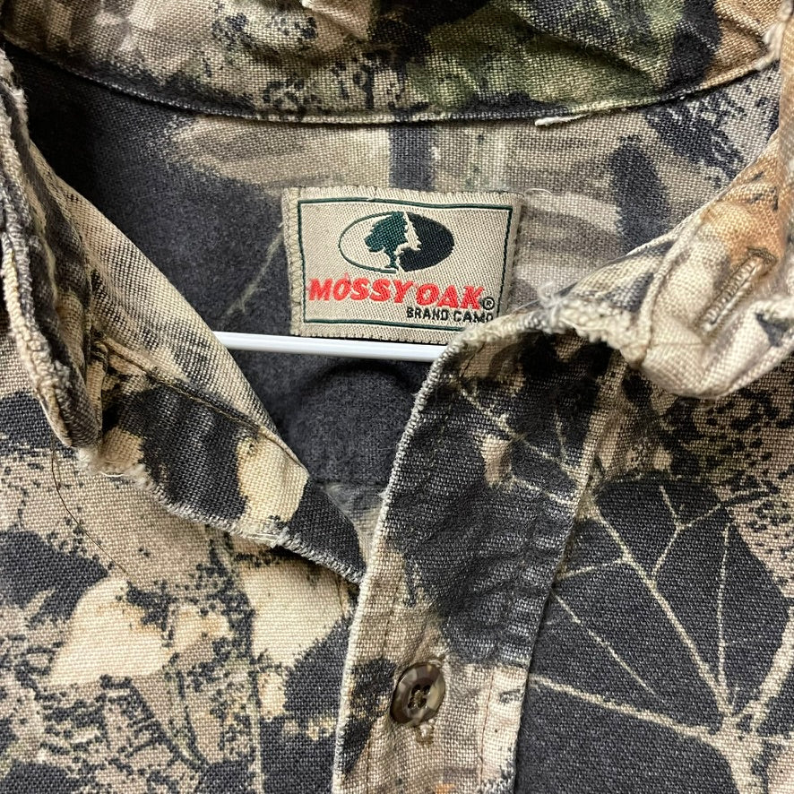 Vintage Mossy Oak Brand Camo Button Down Long Sleeve Shirt L