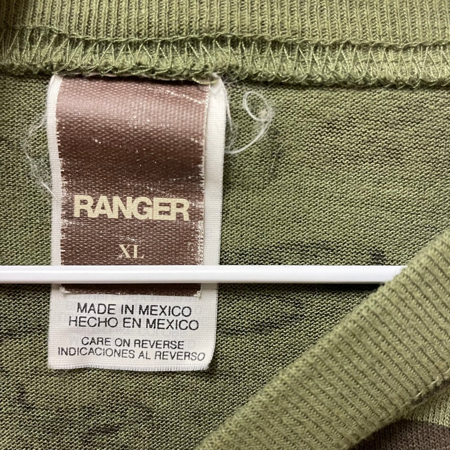 Vintage Ranger Woodland Camo Long Sleeve Pocket Shirt XL