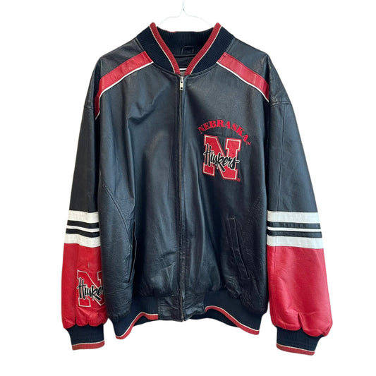Vintage Nebraska Huskers Leather Jacket L