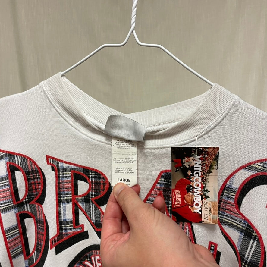 Vintage Nebraska Huskers Spellout Crewneck L