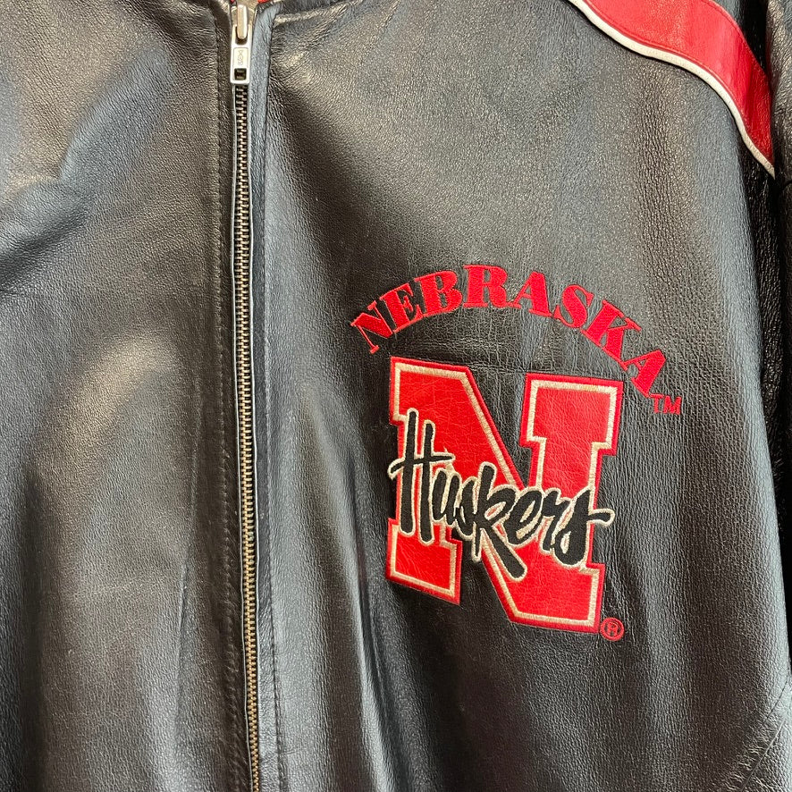 Vintage Nebraska Huskers Leather Jacket L