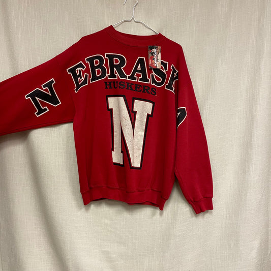 Vintage Nebraska Huskers Spellout Crewneck XL