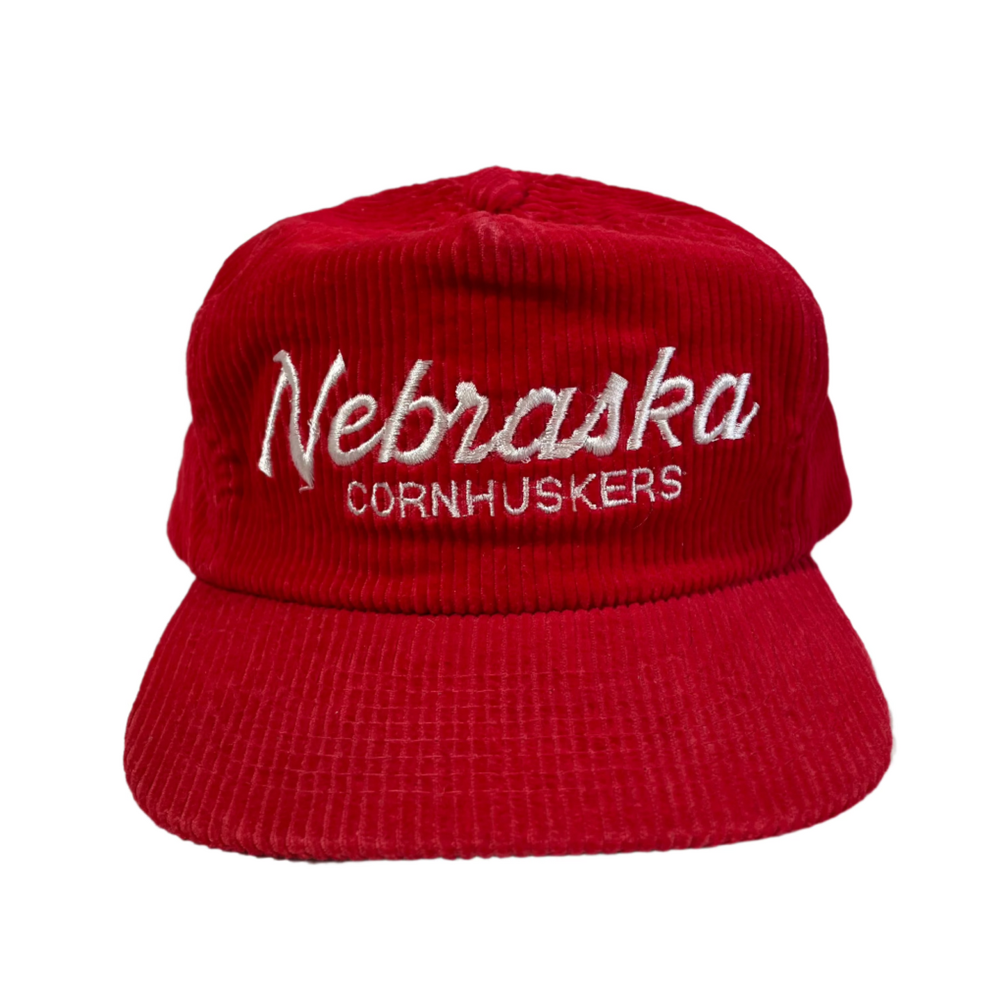 Vintage Nebraska Huskers Sports Specialties Script Corduroy Zipback Hat