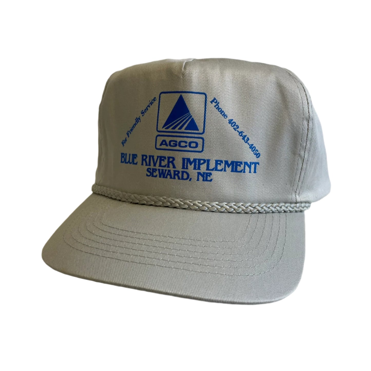 Vintage Blue River Implement Seward, NE AGCO Snapback Hat