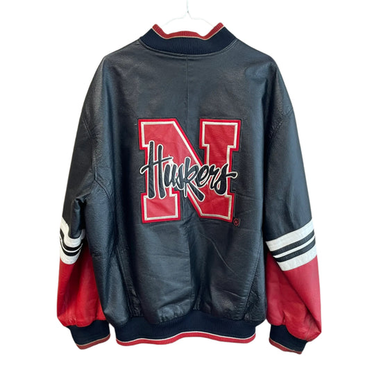 Vintage Nebraska Huskers Leather Jacket L
