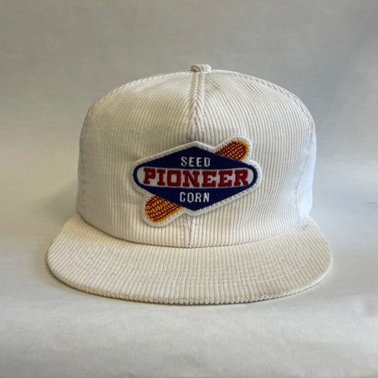 Vintage Pioneer Seed Corn Corduroy Snapback Hat