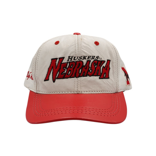 Vintage Nebraska Huskers Leather Snapback Hat