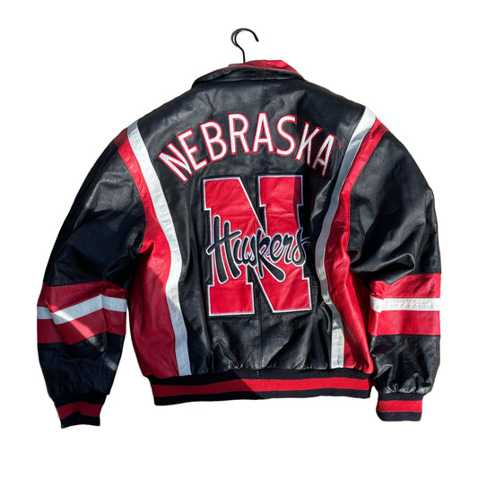 Vintage Nebraska Huskers Leather Jacket L