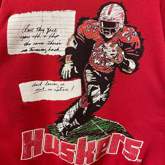 Vintage Nebraska Huskers Football Crewneck XL