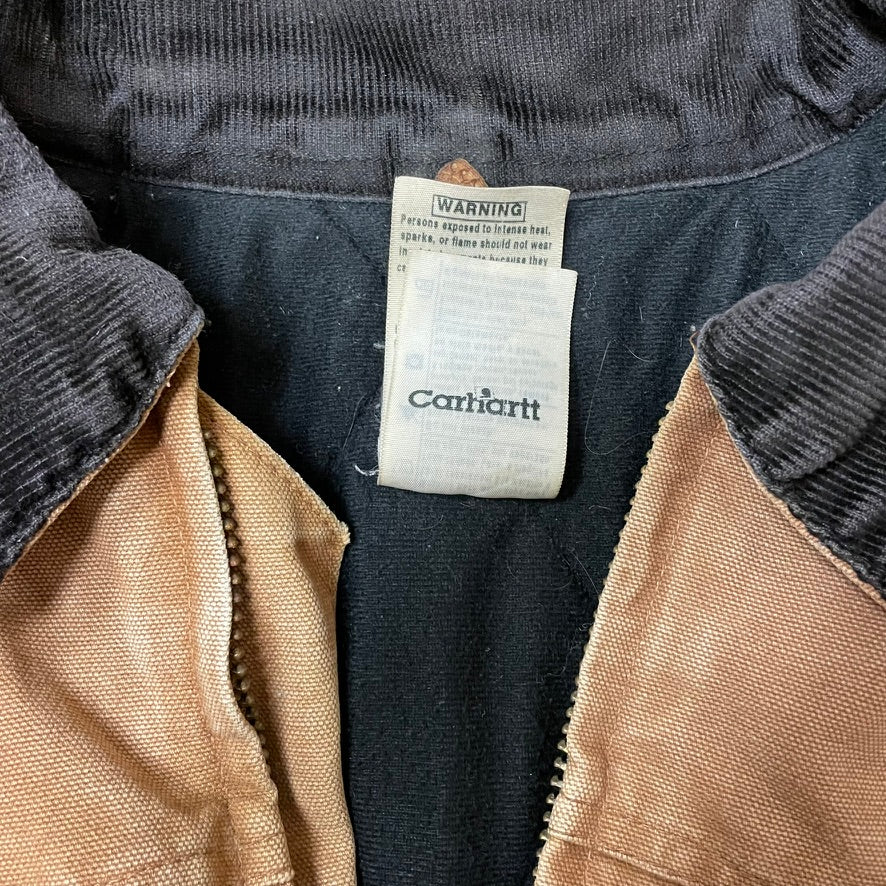 Vintage Carhartt Santa Fe Brown Distressed Fleece Lined Jacket XL