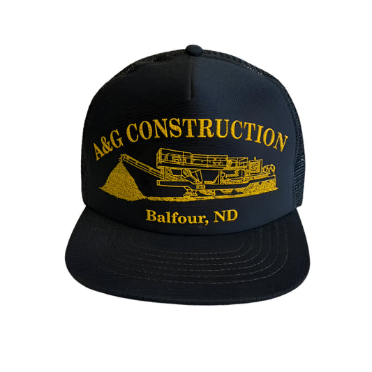 Vintage A&G Contruction Balfour, ND Snapback Trucker Hat