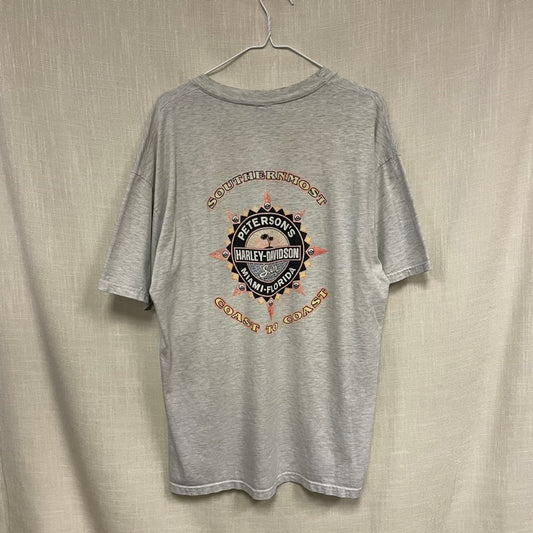 Vintage Harley Davidson 'on the cutting edge' Eagle Peterson's Miami Florida Shirt XL
