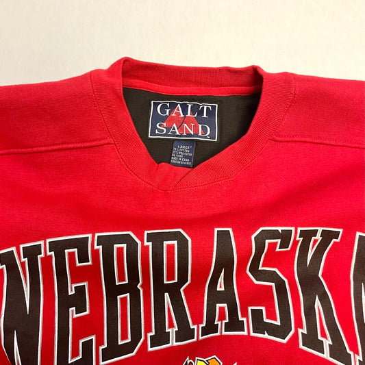 Vintage Nebraska Huskers Tostitos Fiesta Bowl 1996 Galt Sand Crewneck L