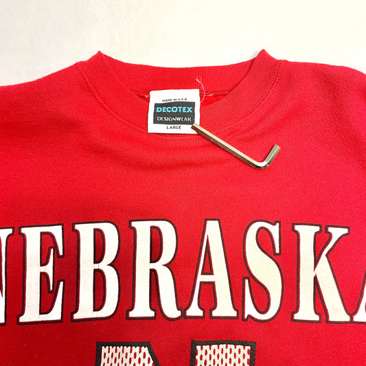 Vintage Nebraska Huskers Decotex Crewneck L