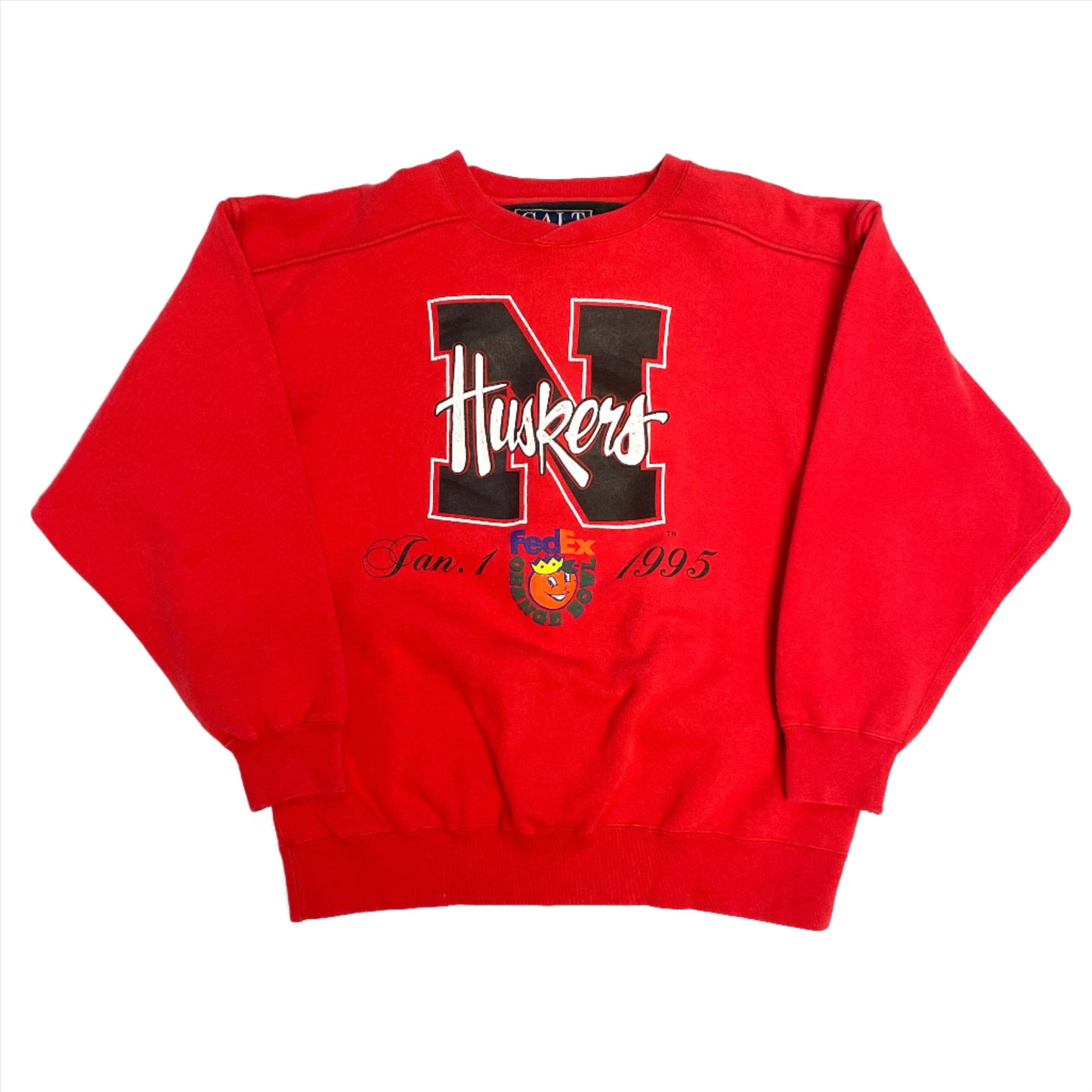 Vintage Nebraska Huskers Orange Bowl 1995 Galt Sand Crewneck L