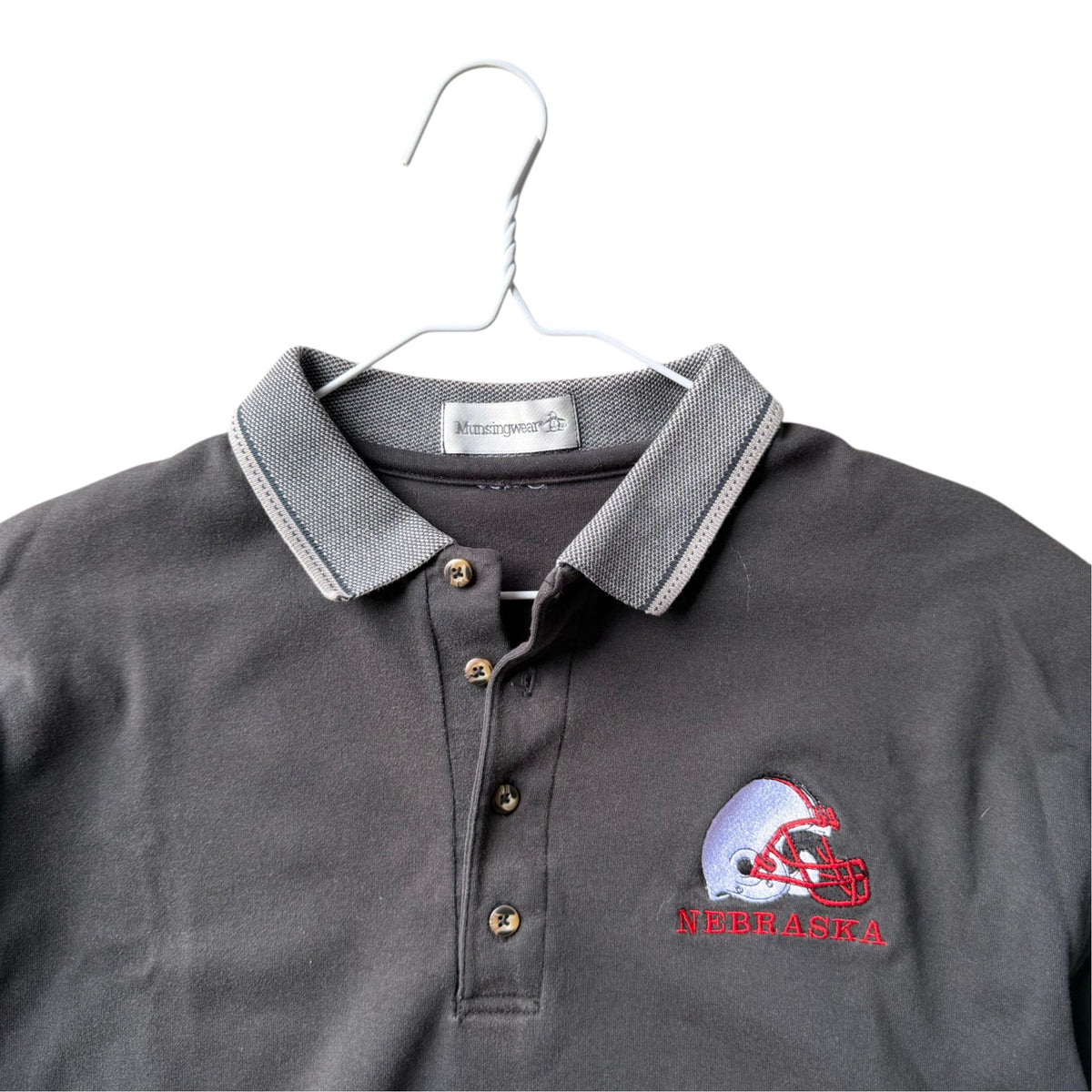 Vintage Nebraska Huskers Helmet Polo Shirt - XL