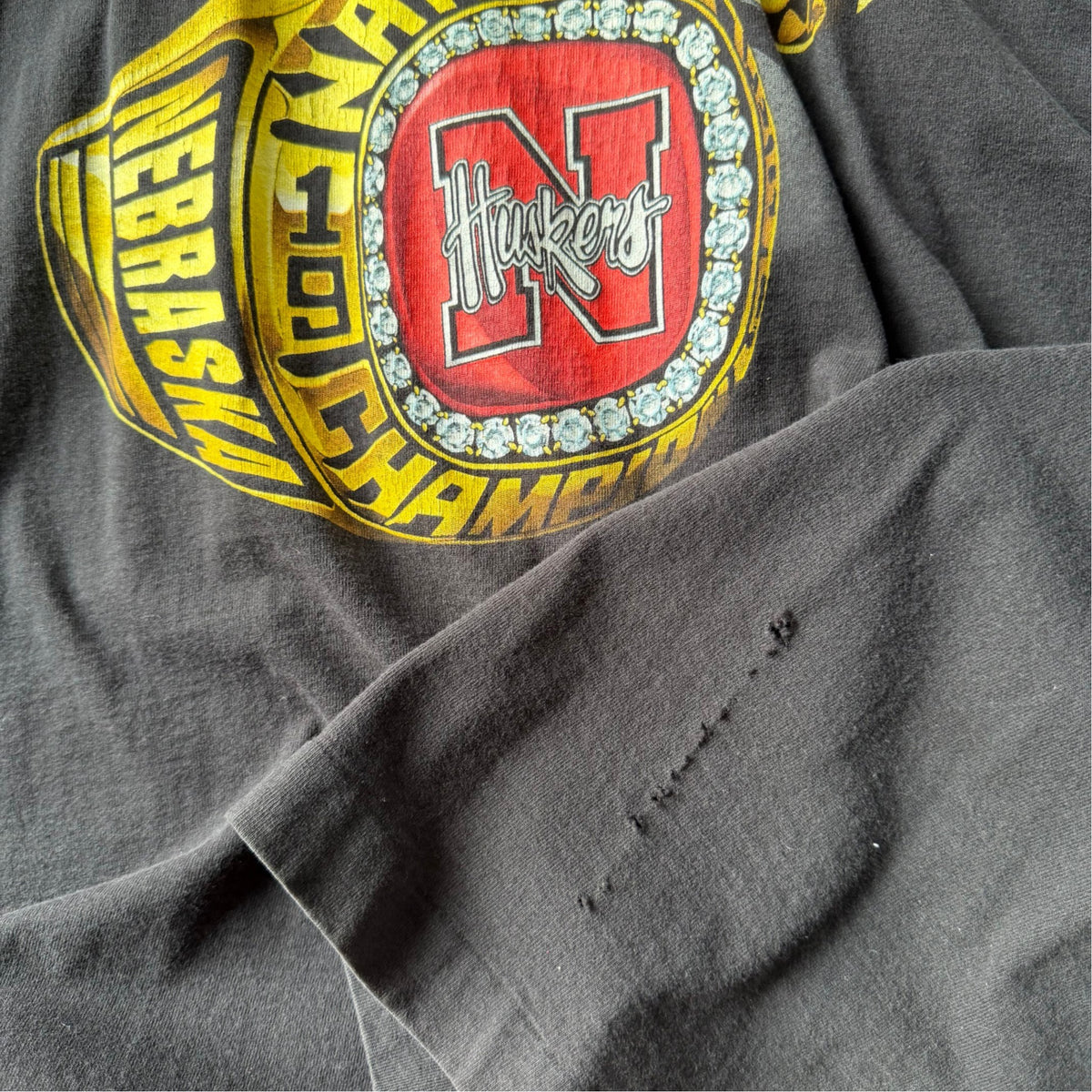 Vintage Nebraska Huskers BACK 2 BACK National Champions Shirt - XL