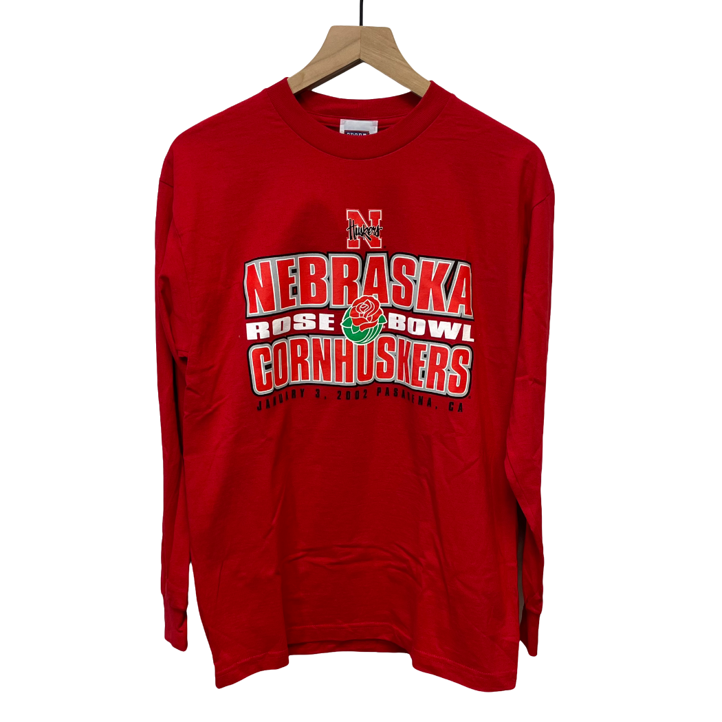 Vintage Nebraska Huskers 2002 Rose Bowl Graphic Long Sleeve Shirt M