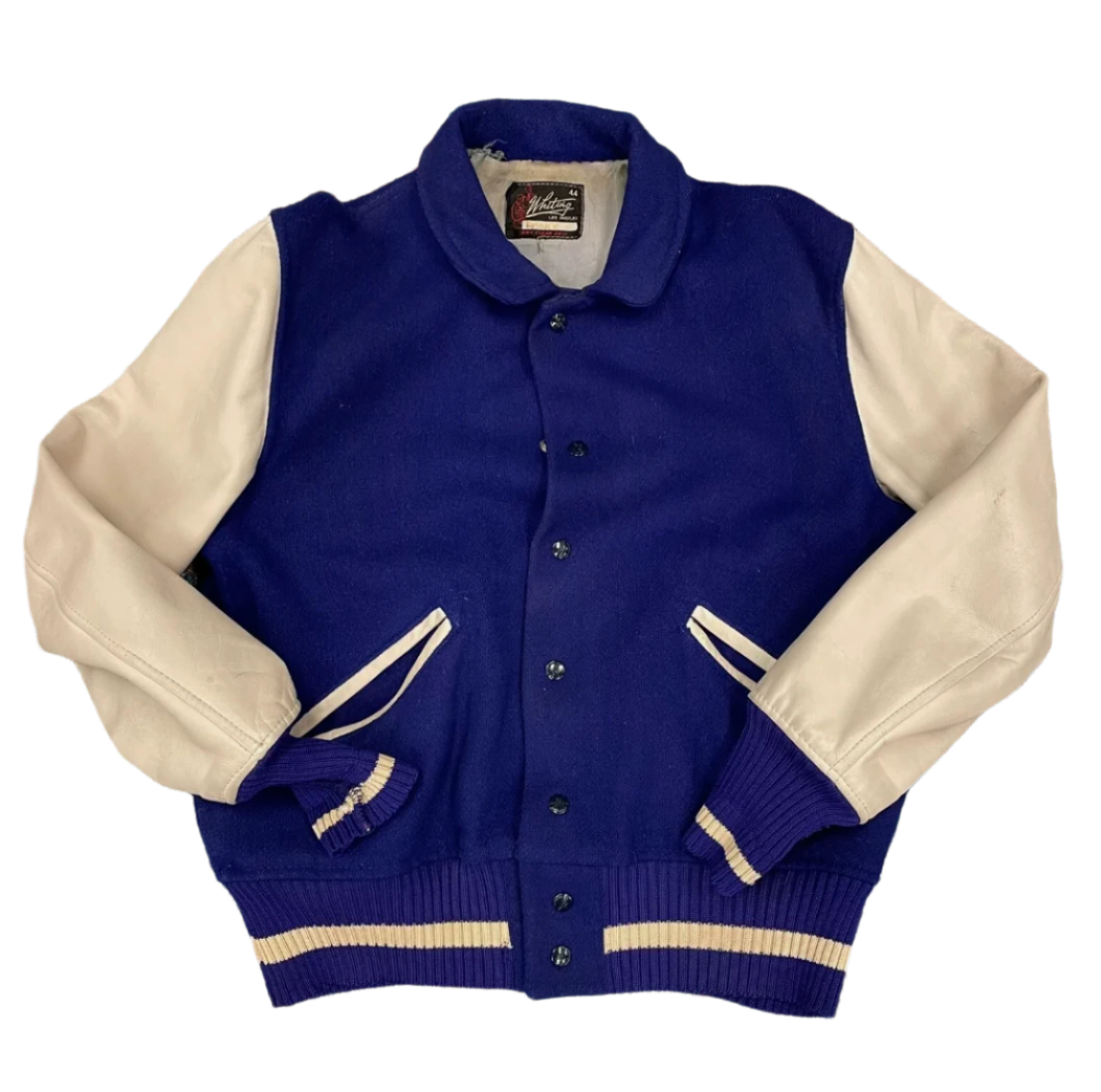 Vintage Leather & Wool Varsity Jacket Whiting Los Angeles 44