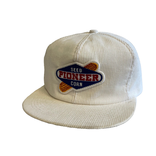 Vintage Pioneer Seed Corn Corduroy Snapback Hat