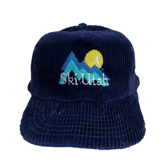 Vintage Ski Utah Corduroy Strapback Hat