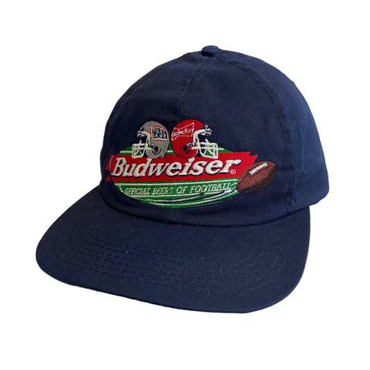 Vintage Budweiser Official Beer of Football Strapback Hat