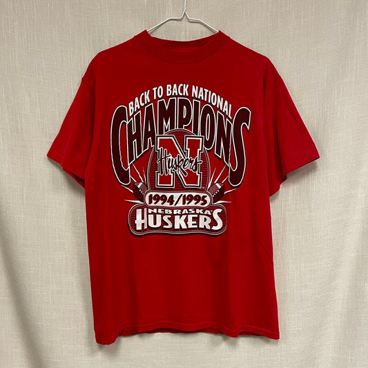 Vintage Nebraska Huskers 1994 1995 National Champions Shirt L