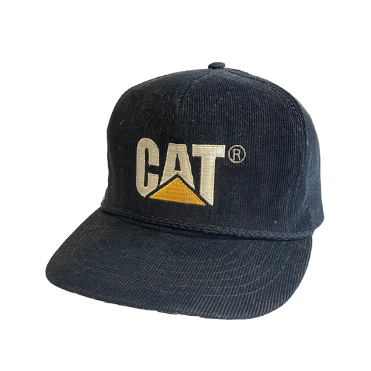 Vintage CAT Equipment Corduroy Snapback Hat