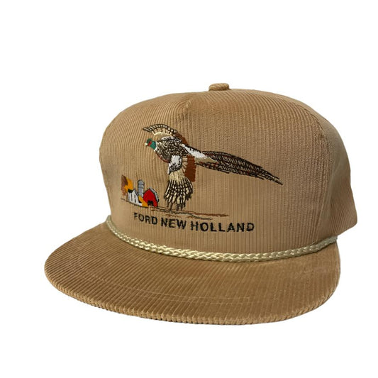 Vintage Ford New Holland Pheasant Corduroy Strapback