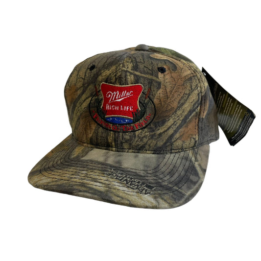 Vintage Miller High Life Beer Advantage Camo Snapback Hat NWT