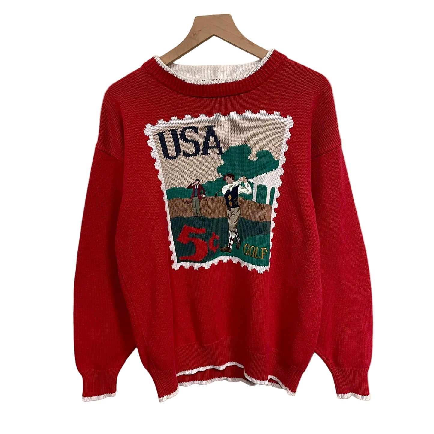 Vintage USA Golf Poststamp Sweater L