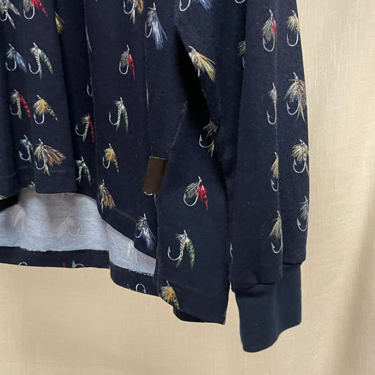 Vintage Fly Fishing Long Sleeve Polo Shirt L