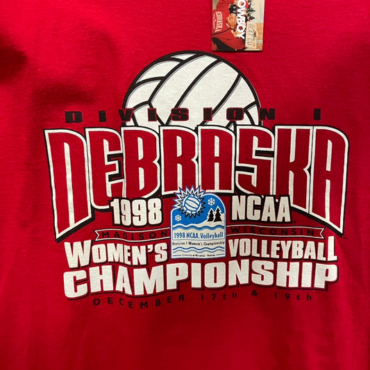 Vintage Nebraska Huskers 1998 Volleyball Championship Shirt L